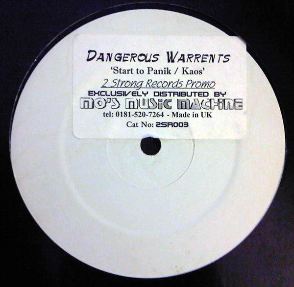 Dangerous Warrents : Start To Panik / Kaos (12", Promo, W/Lbl, Sti)