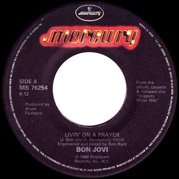 Bon Jovi : Livin' On A Prayer (7")