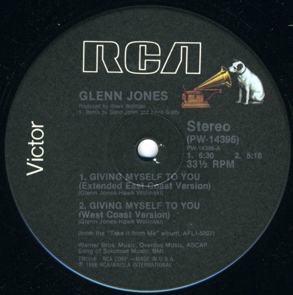 Glenn Jones : Giving Myself To You (12")