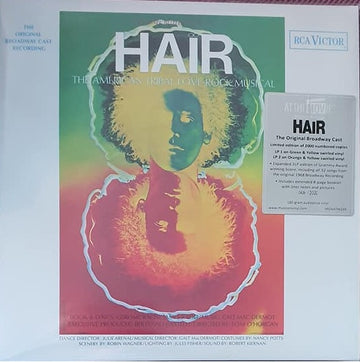 Various : Hair - The American Tribal Love-Rock Musical (The Original Broadway Cast Recording) (LP, Gre + LP, Ora + Album, Ltd, Num, 180)