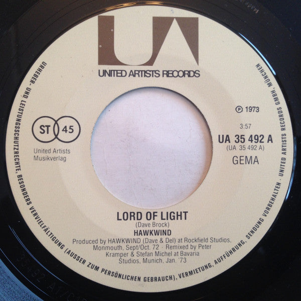 Hawkwind : Lord Of Light / Born To Go (7", Single, M/Print)