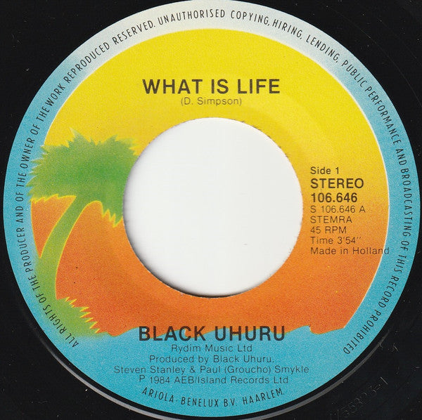 Black Uhuru : What Is Life (7", Single)