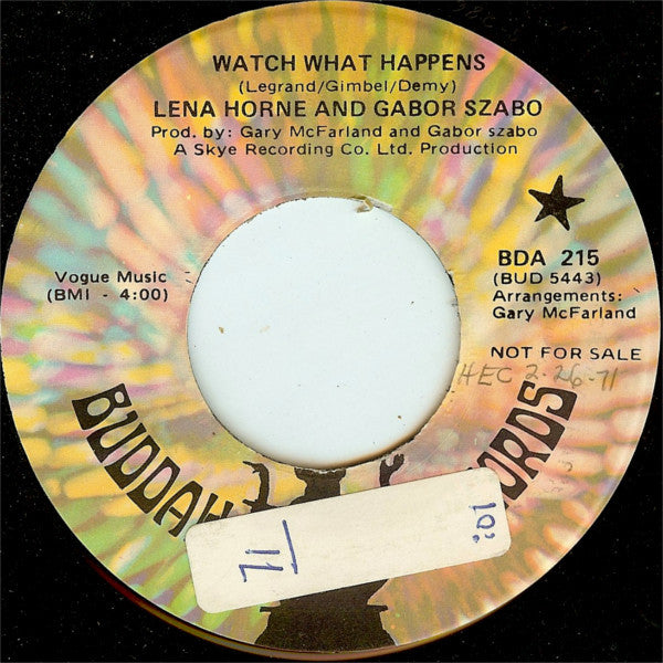 Lena Horne And Gabor Szabo : Watch What Happens / Rocky Raccoon (7", Promo, RE)