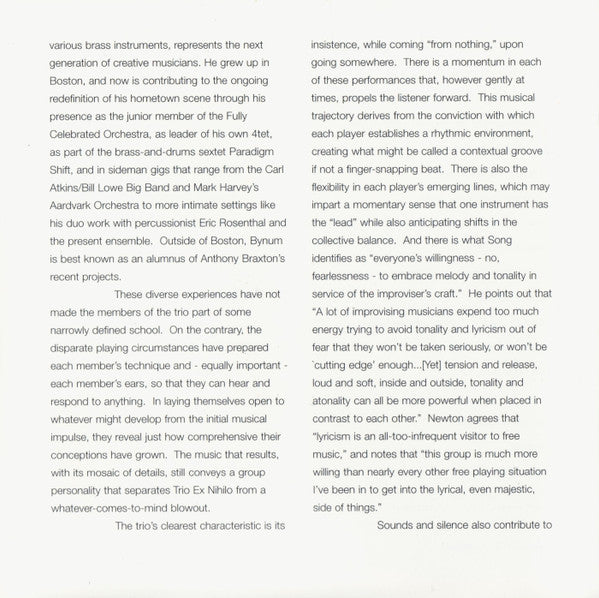 Trio Ex Nihilo : Trio Ex Nihilo (CD, Album)