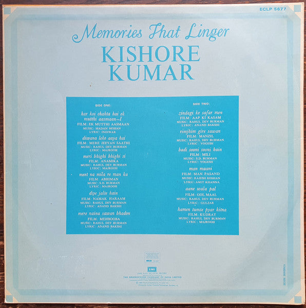Kishore Kumar : Memories That Linger (LP)