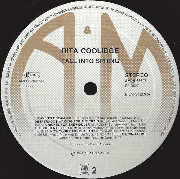 Rita Coolidge : Fall Into Spring (LP, Album, RE)