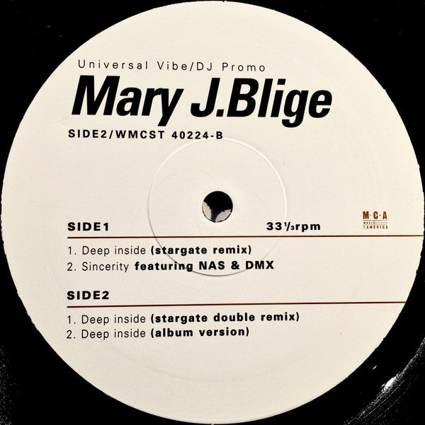Mary J. Blige : Deep Inside (12", Promo)