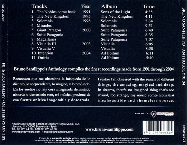 Bruno Sanfilippo : Anthology: Essence 91 04 (CD, Comp)