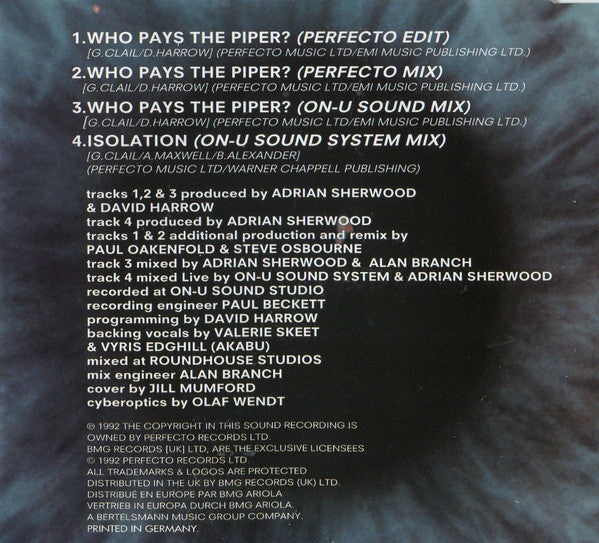 Gary Clail & On-U Sound System : Who Pays The Piper? (CD, Maxi)