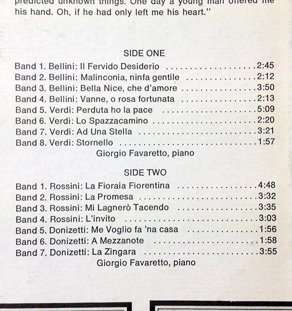 Anna Moffo : Sings Bellini, Donizetti, Rossini & Verdi (LP, Album)