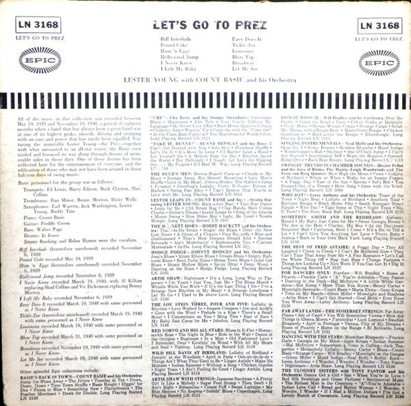 Lester Young With Count Basie Orchestra : Let's Go To Prez (LP, Comp)