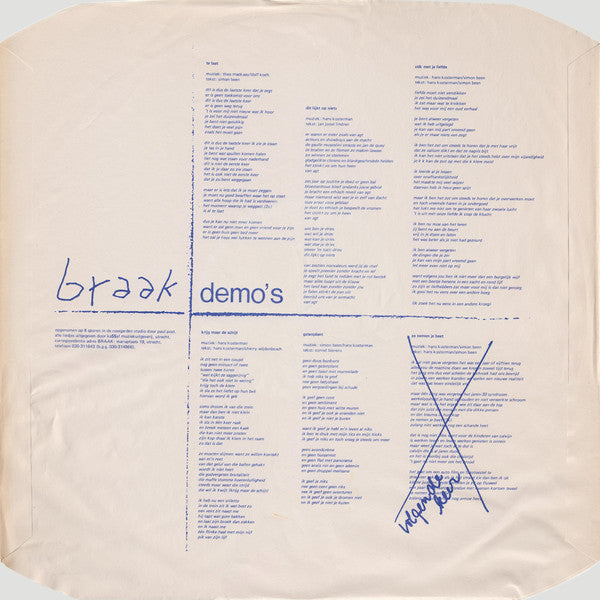 Braak : Demo's (LP, MiniAlbum)