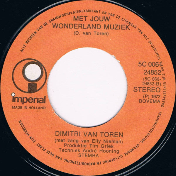Dimitri van Toren : Een Lied Voor Kinderen (7")