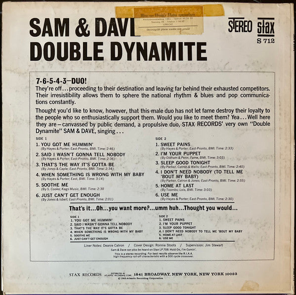 Sam & Dave : Double Dynamite (LP, Album)