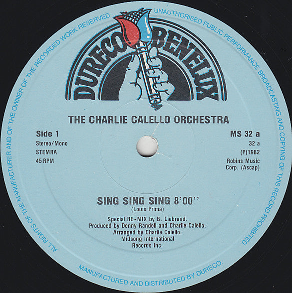 The Charlie Calello Orchestra : Sing, Sing, Sing (12", Maxi)