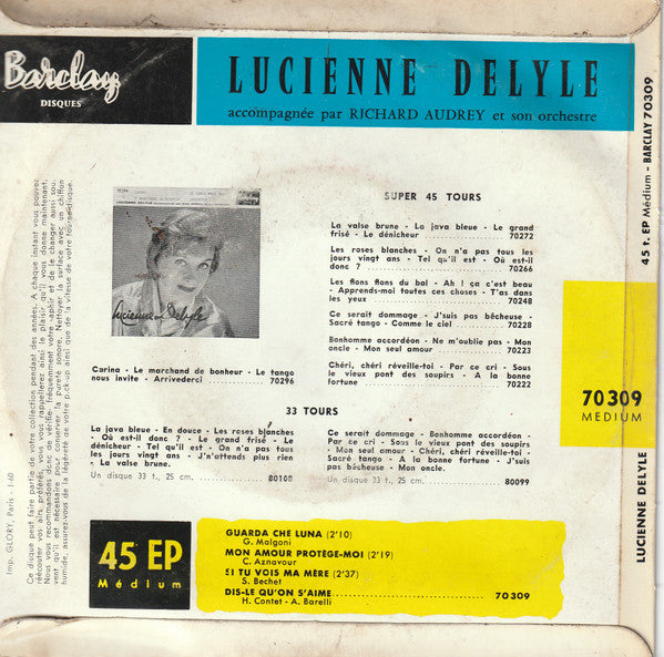 Lucienne Delyle : Guarda Che Luna (7", EP)