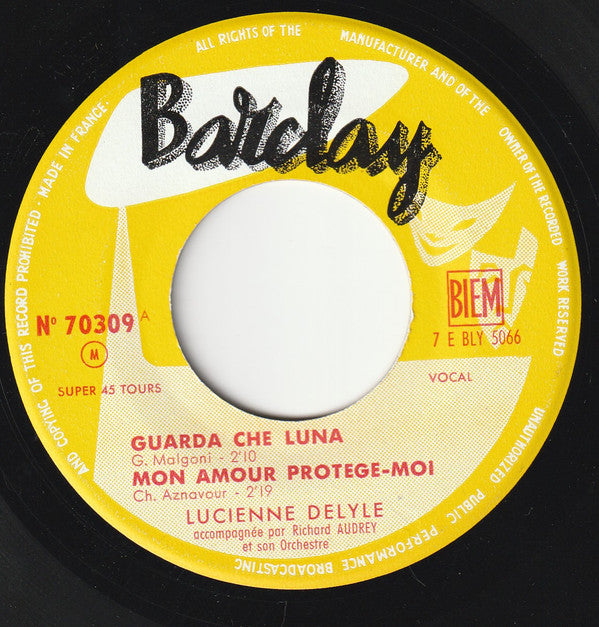 Lucienne Delyle : Guarda Che Luna (7", EP)
