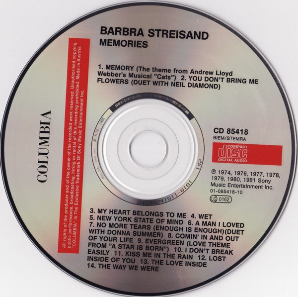 Barbra Streisand : Memories (CD, Comp, RE)