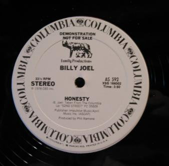 Billy Joel : Honesty (12", S/Sided, Promo)