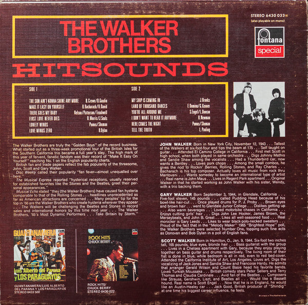 The Walker Brothers : Hitsounds (LP, Comp, RE)