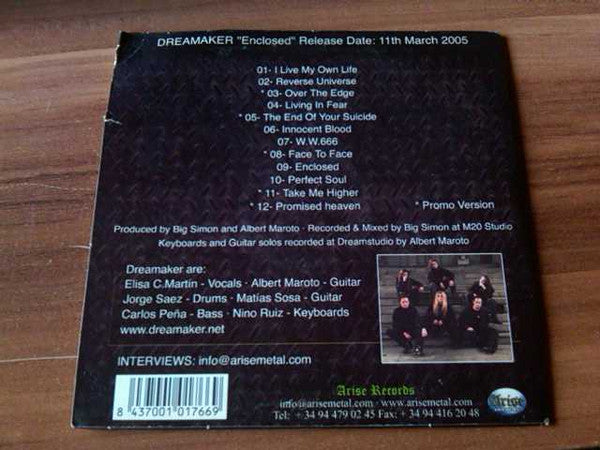 Dreamaker : Enclosed (CD, Album, Promo)
