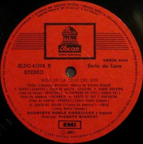 Vicente Bianchi Y Su Orquesta : Misa De La Cruz Del Sur (LP, Album)