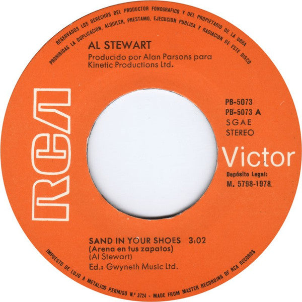 Al Stewart : Sand In Your Shoes = Arena En Tus Zapatos / Lord Grenville (7")