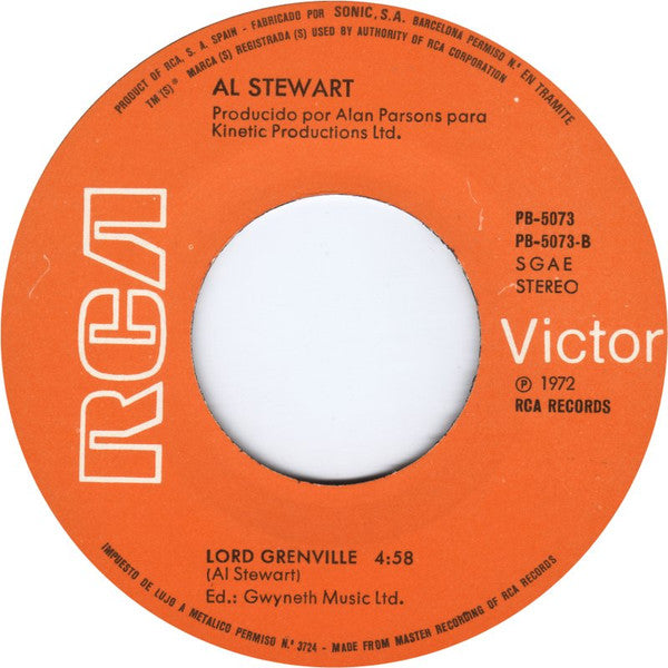Al Stewart : Sand In Your Shoes = Arena En Tus Zapatos / Lord Grenville (7")