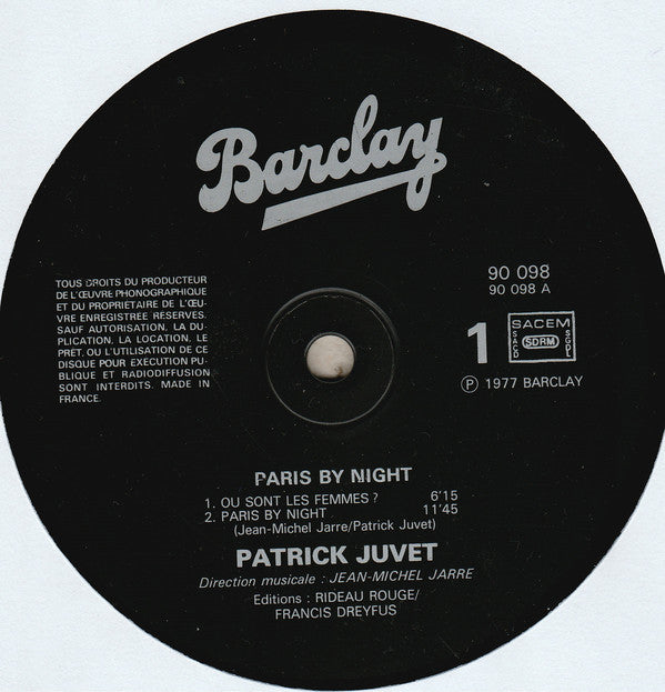 Patrick Juvet : Paris By Night (LP, Album)
