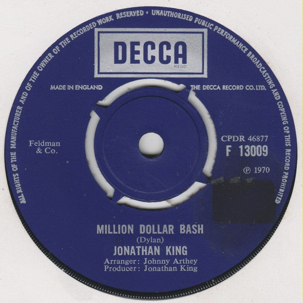 Jonathan King : Million Dollar Bash (7")