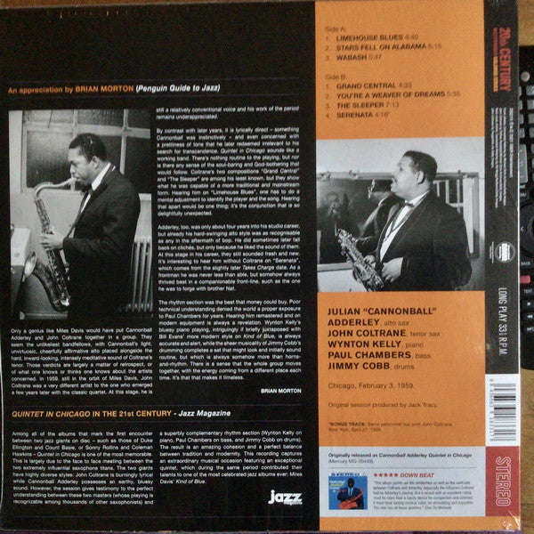 Cannonball Adderley, John Coltrane : Quintet In Chicago (LP, Album, Ltd, RE, Blu)