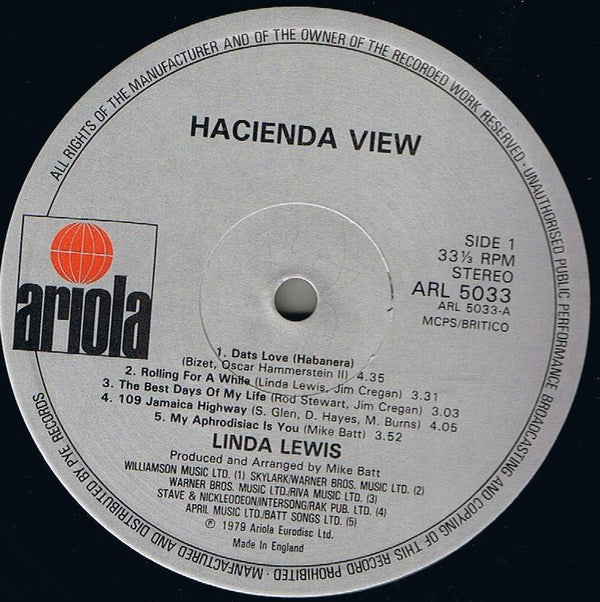 Linda Lewis : Hacienda View (LP, Album)