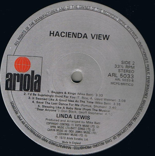 Linda Lewis : Hacienda View (LP, Album)