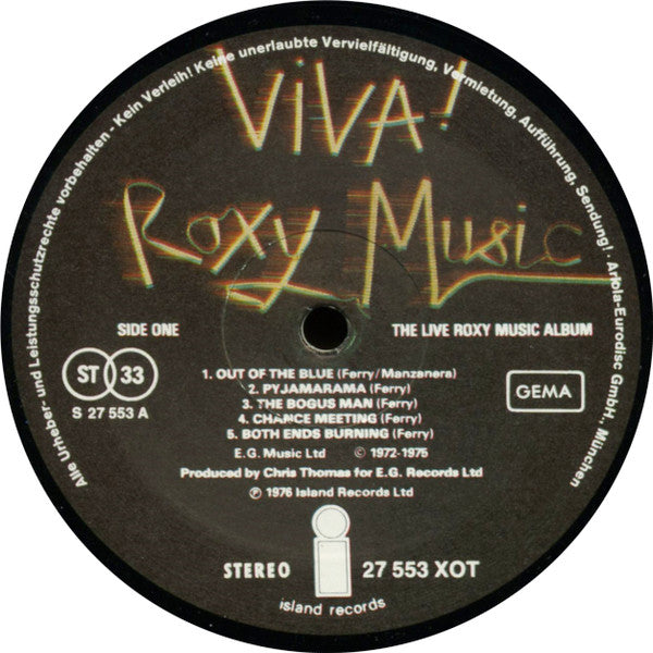 Roxy Music : Viva! Roxy Music (LP, Album, Gat)