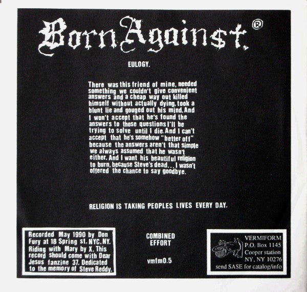 Born Against : Eulogy (7")