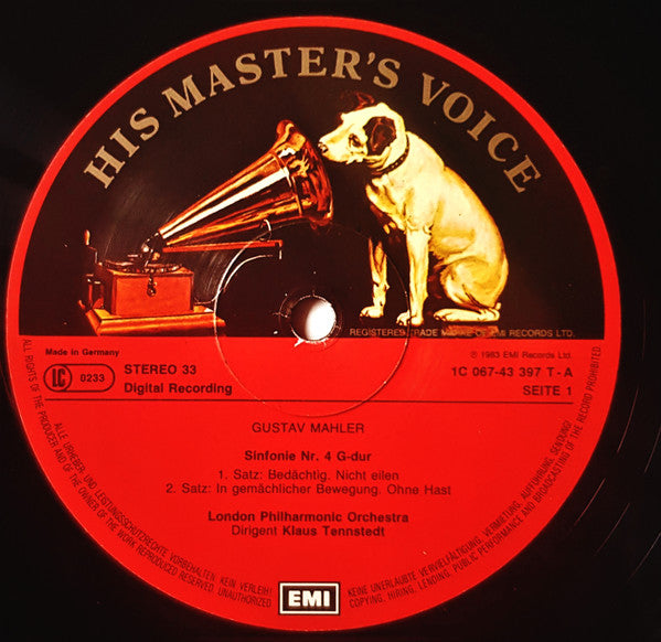Mahler*, Klaus Tennstedt, Lucia Popp, London Philharmonic Orchestra : Sinfonie Nr. 4 (LP)