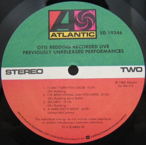 Otis Redding : Recorded Live (Previously Unreleased Performances) (LP, Album, SP )