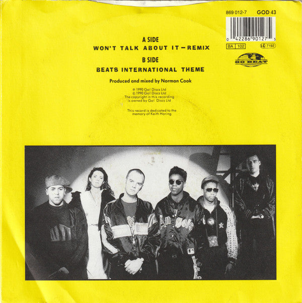Beats International : Won't Talk About It (7", Single, Sil)