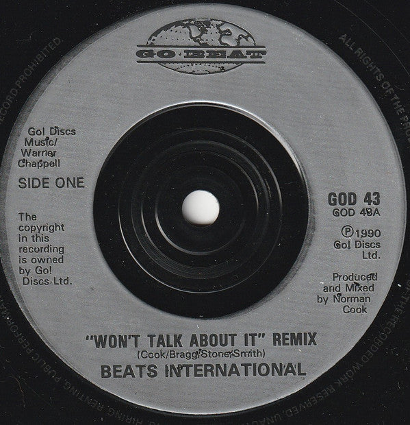 Beats International : Won't Talk About It (7", Single, Sil)