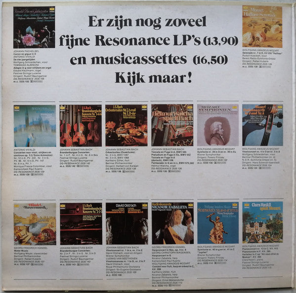 Johann Sebastian Bach, Ludwig van Beethoven, Wolfgang Amadeus Mozart, David Oistrach, Wolfgang Schneiderhan : Vioolconcert Nr. 2 / Vioolromance Nr. 2 / Vioolconcert Nr. 5 (LP, Comp, RE)