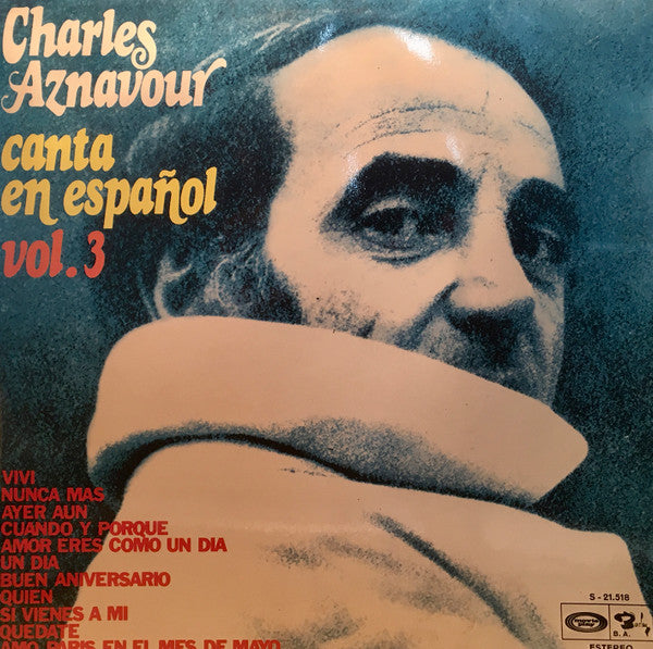 Charles Aznavour : Charles Aznavour Canta En Español. Vol.3 (LP, Album)