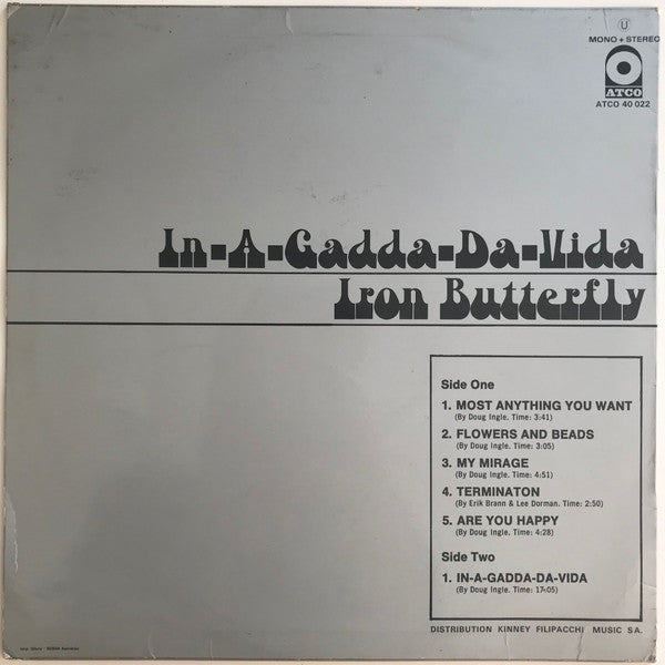 Iron Butterfly : In-A-Gadda-Da-Vida (LP, Album, RE)