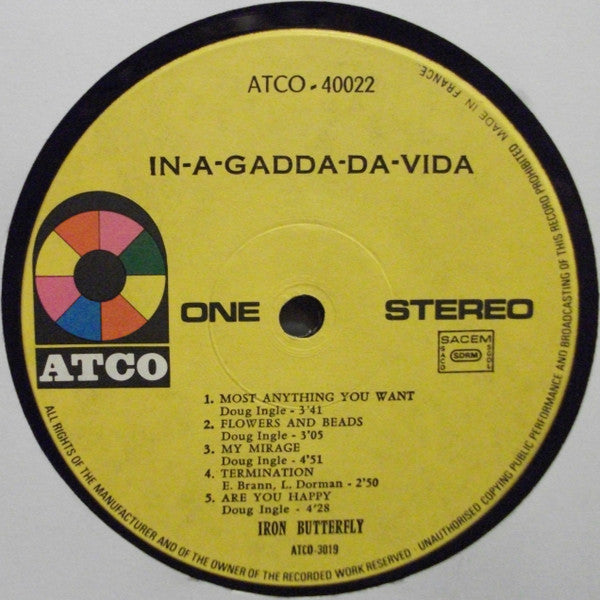 Iron Butterfly : In-A-Gadda-Da-Vida (LP, Album, RE)