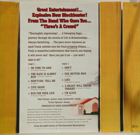 The Tarney/Spencer Band : Run For Your Life (LP, Album)