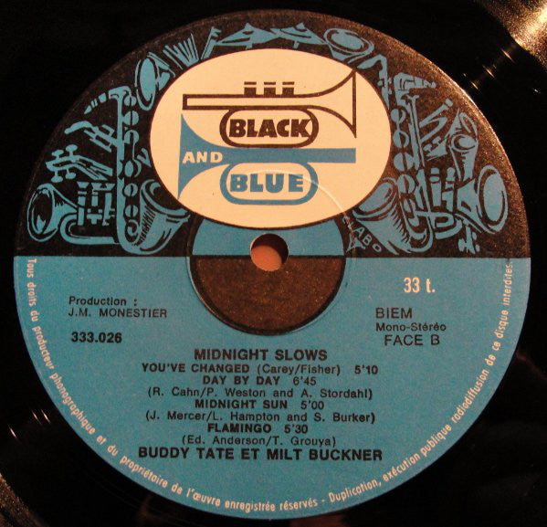 Buddy Tate, Milt Buckner, Wallace Bishop : Midnight Slows (LP, Album, Mono)