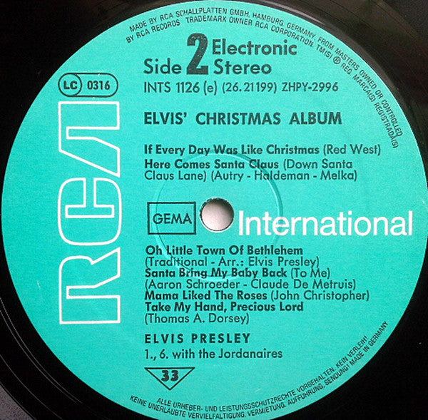 Elvis Presley : Elvis' Christmas Album (LP, Album, RE, Ele)