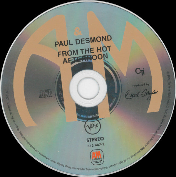 Paul Desmond : From The Hot Afternoon (CD, Album, RE, RM, Dig)