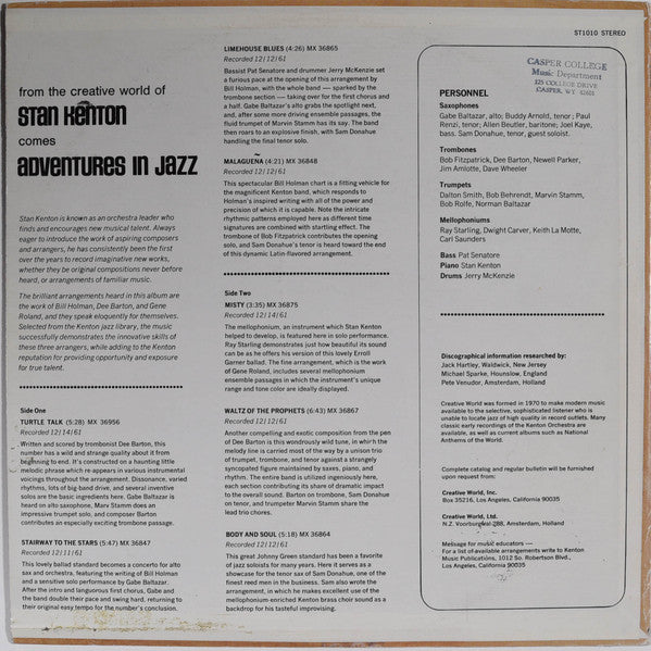 Stan Kenton : Adventures In Jazz (LP, Album, RE, Los)