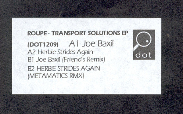 Roupe : Transport Solutions EP (12", EP, Promo, W/Lbl)