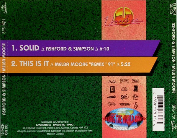 Ashford & Simpson / Melba Moore : Solid / This Is It (Remix '91) (CD, Single)